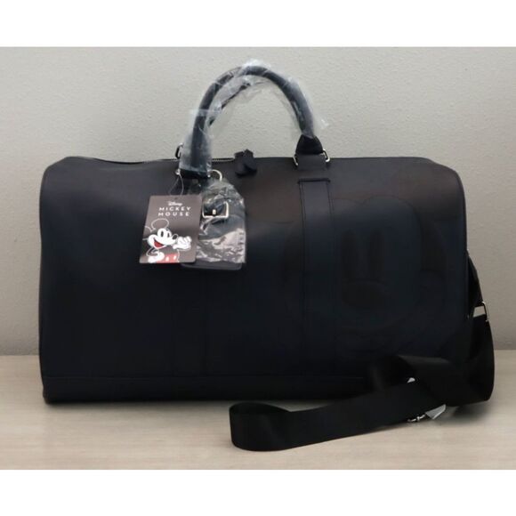 Concept One Disney O/S Black 3-D Mickey Mouse Embossed Weekender Duffle Bag - Picture 13 of 13